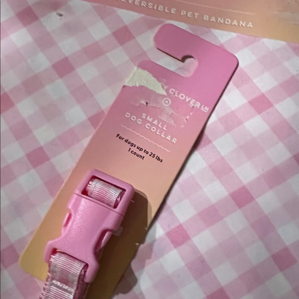 Stoney‎ Clover Target LE collaboration dog collar and bandanna Pink gingham S